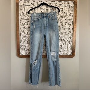 Juicy Couture Blue Flare Leg Jeans Distressed